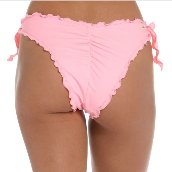 Hobie: Solids Tie Side Merrow Hipster bikini bottoms hot pink Size large - Picture 1 of 9